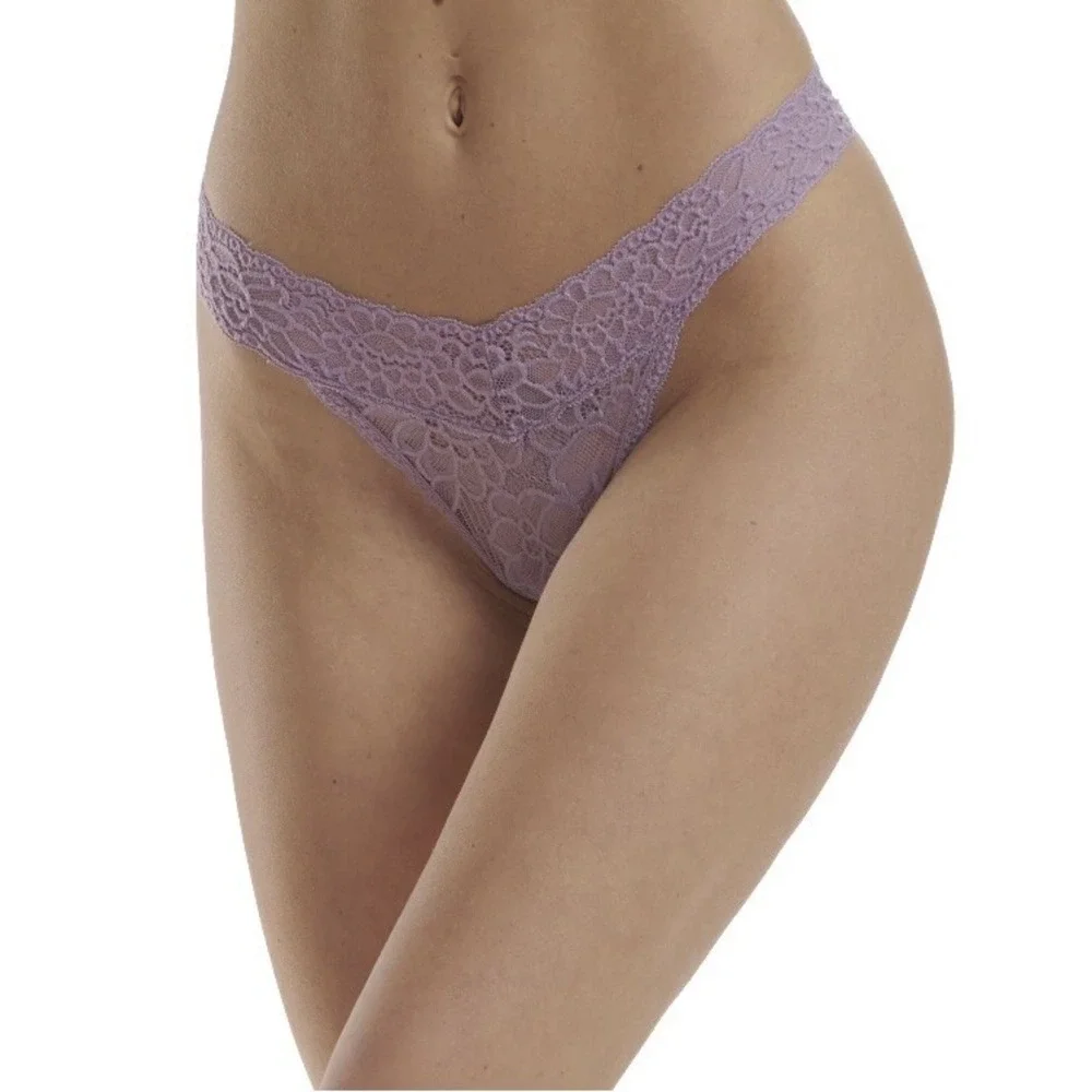 No Boundaries Juniors Lace Thong Panty XXL 19 New with Tags Purple Floral Nice